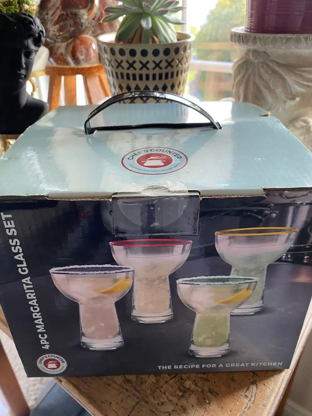 CHEF'S COUNTER 4PC MARGARITA GLASS 11 oz SET New in box